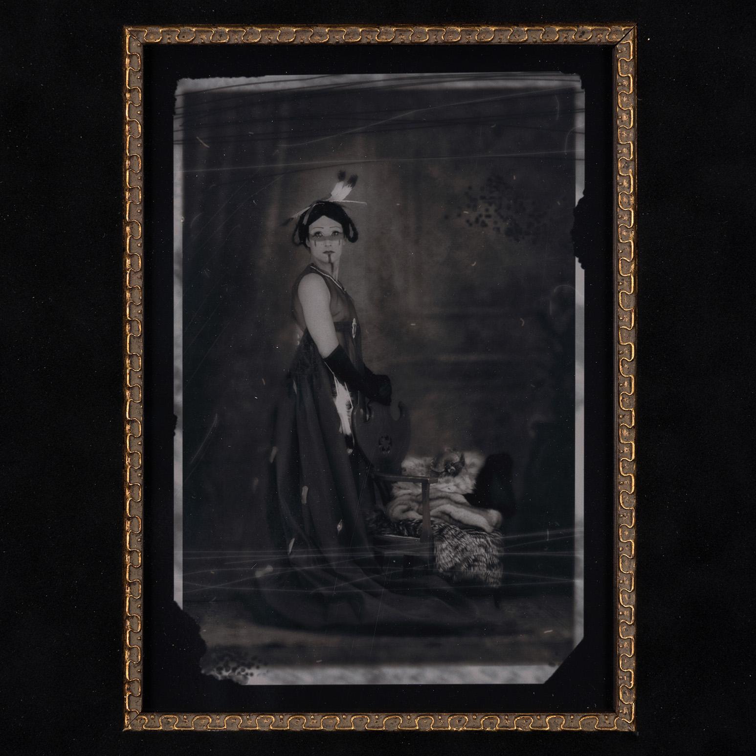 The Emergence of a Legend - Black Black and White Photograph by Kent Monkman