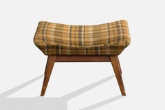 Kent Móveis, Hocker, Holz, Stoff, Brasilien, 1950er Jahre