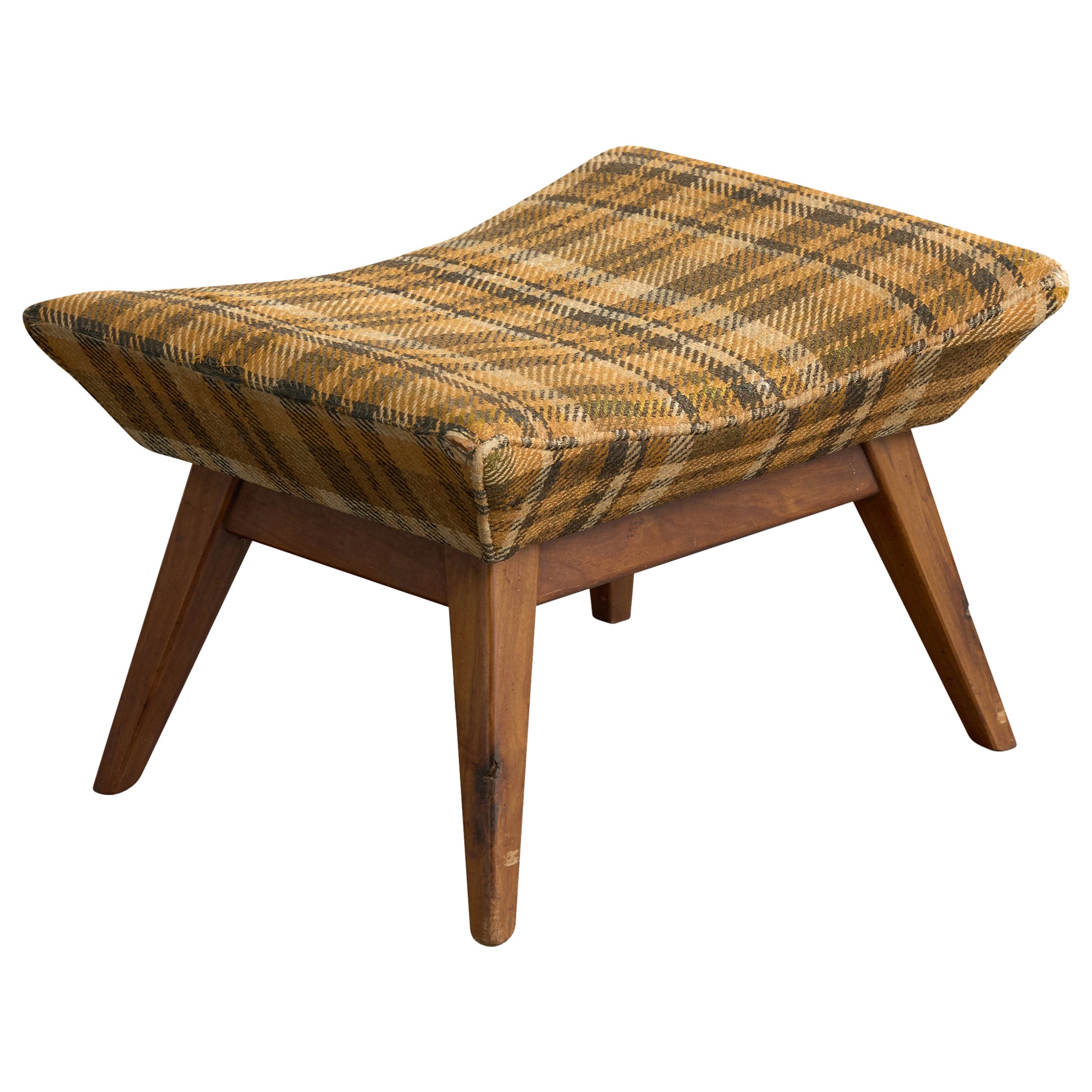 Kent Móveis, Stool, Wood, Fabric, Brazil, 1950s