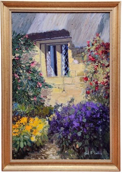 Cottage Window, Colorful Flowers, Utah Artist, American Impressionist