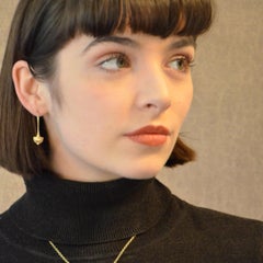 Kent Raible 18 Karat All Gold Acorn Drop Earrings with Fine Granulation