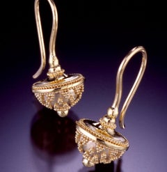 Kent Raible 18 Karat Gold Acorn Drop Earrings