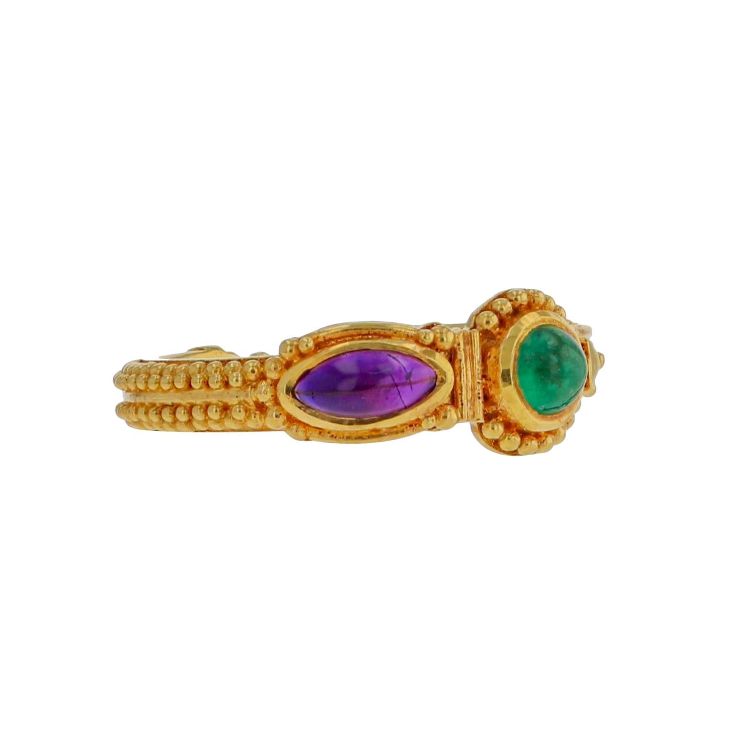 amethyst and emerald ring