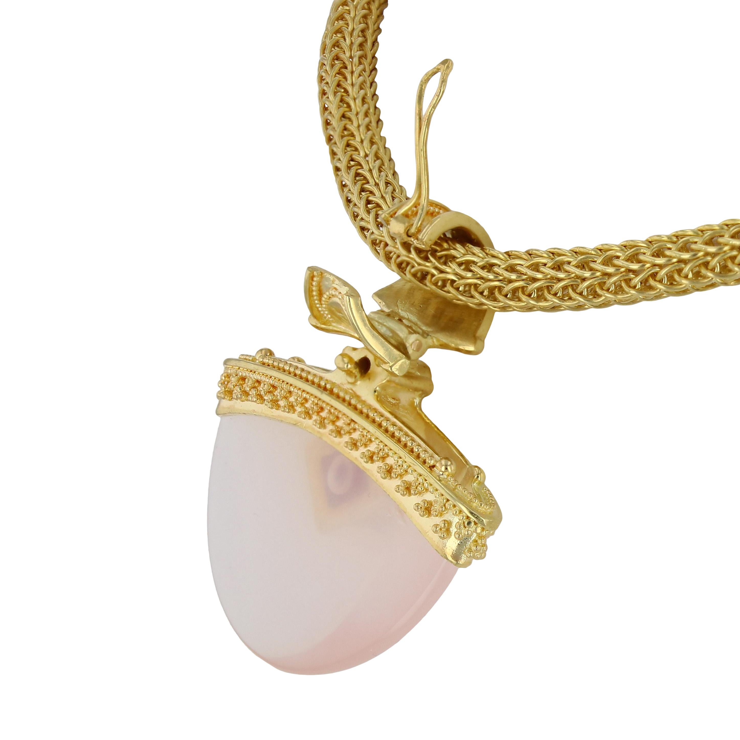 Anhänger aus 18 Karat Gold mit Rubin, Rosenquarz und Diamanten von Kent Raible für Damen oder Herren