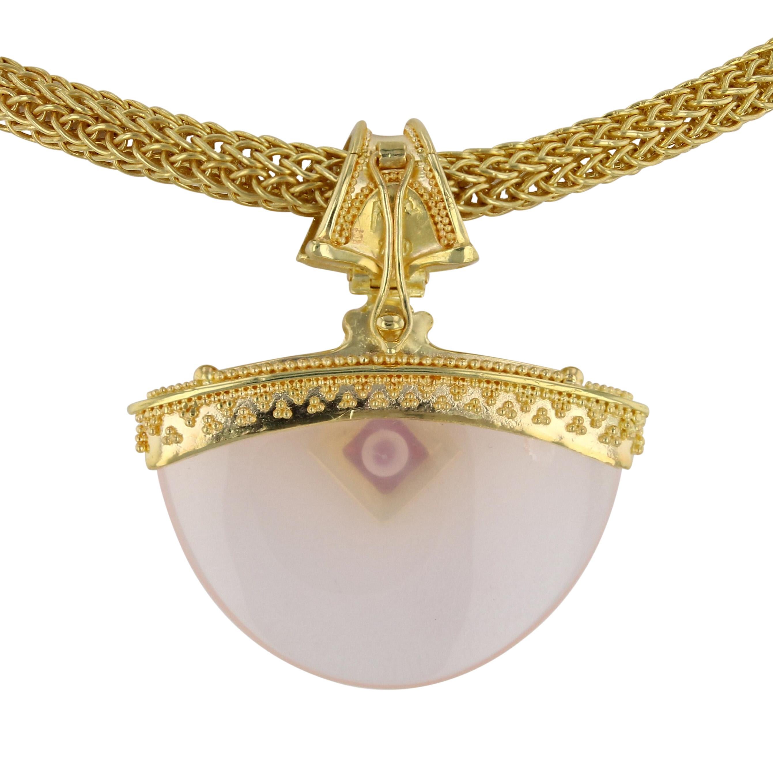 Anhänger aus 18 Karat Gold mit Rubin, Rosenquarz und Diamanten von Kent Raible 2