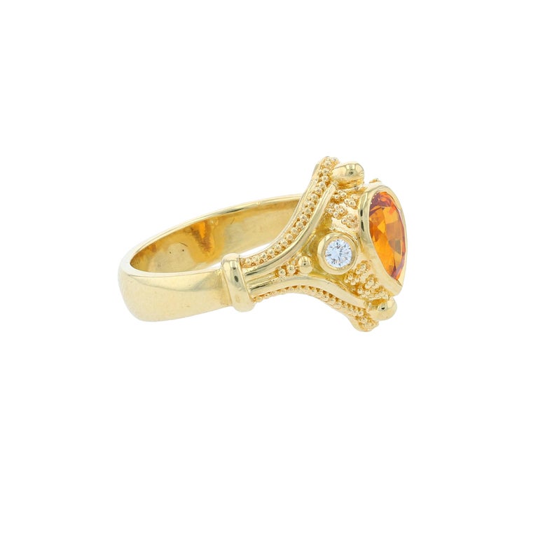 Kent Raible 18k Gold Sapphire and Diamond Three-Stone Ring with ...