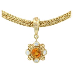Collana con zaffiro in oro 18 carati con diamante e granulazione d'oro di Kent Raible