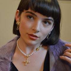 Kent Raible 'Moon Flower' Multi Gemstone Drop Earrings with Fine Granulation