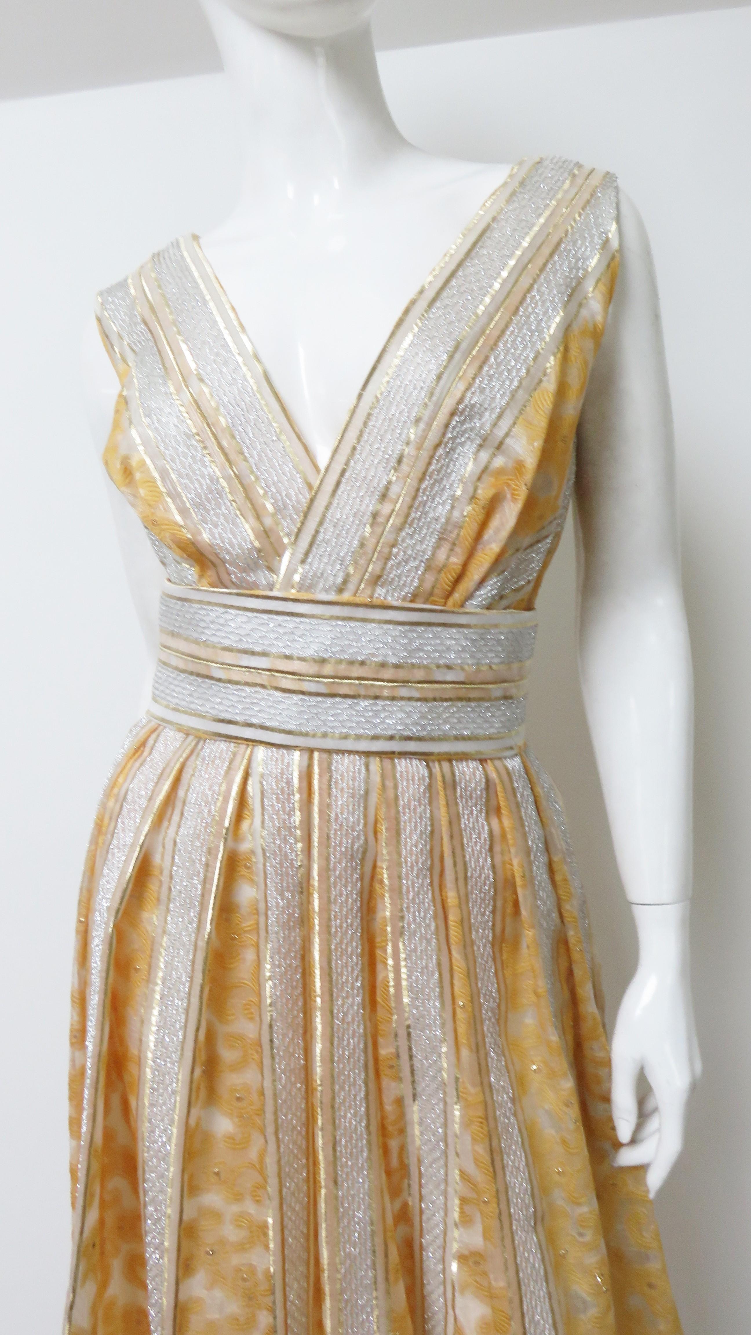 Beige Kent 1960s Silk Gown For Sale