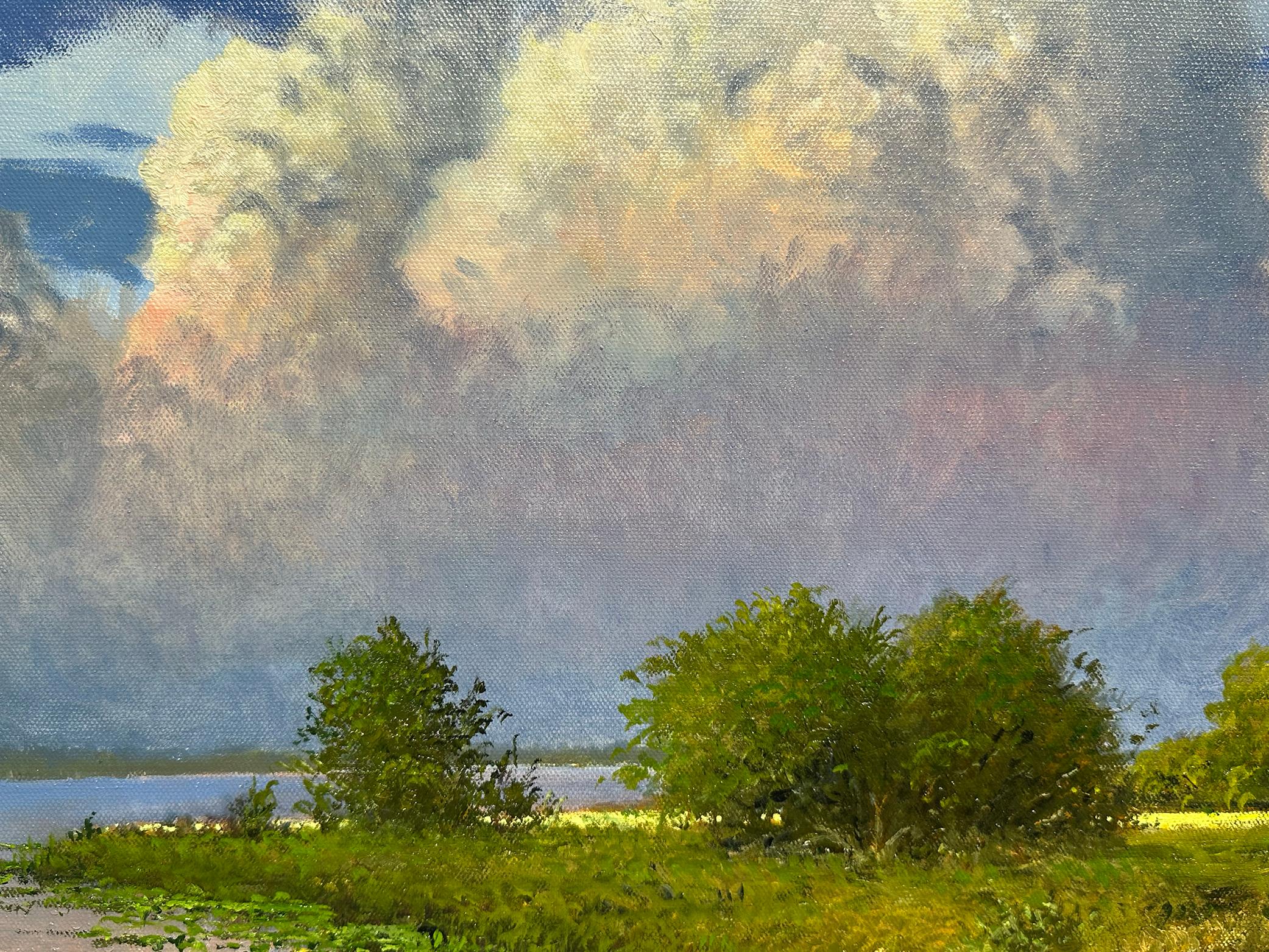 Soirée au bord du lac, peinture à l'huile en vente 1