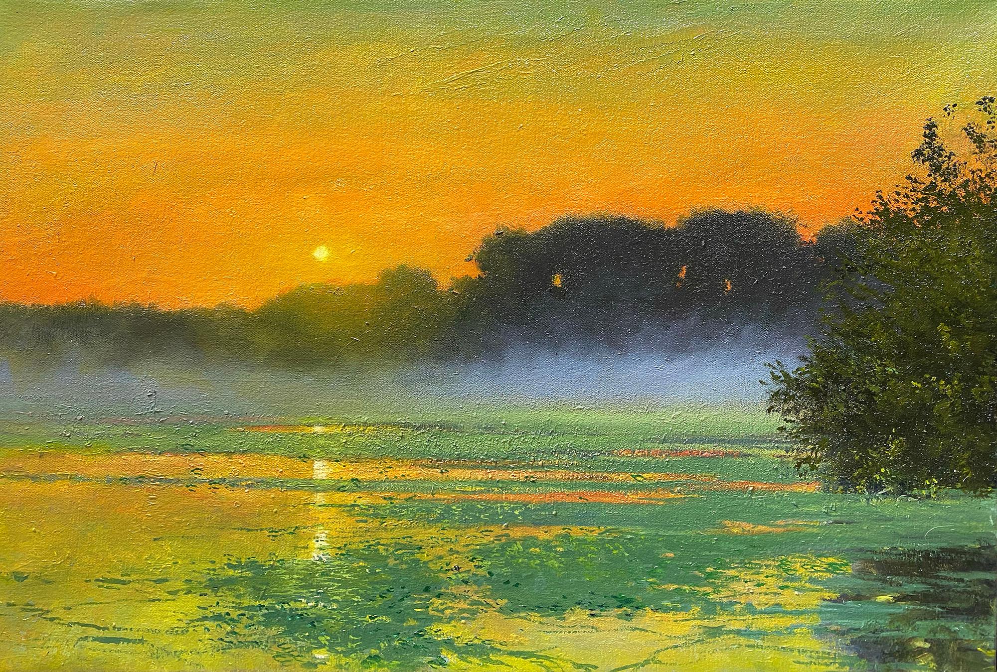Kent Sullivan Landscape Painting - Sunset at Moss Creek, Oil Painting