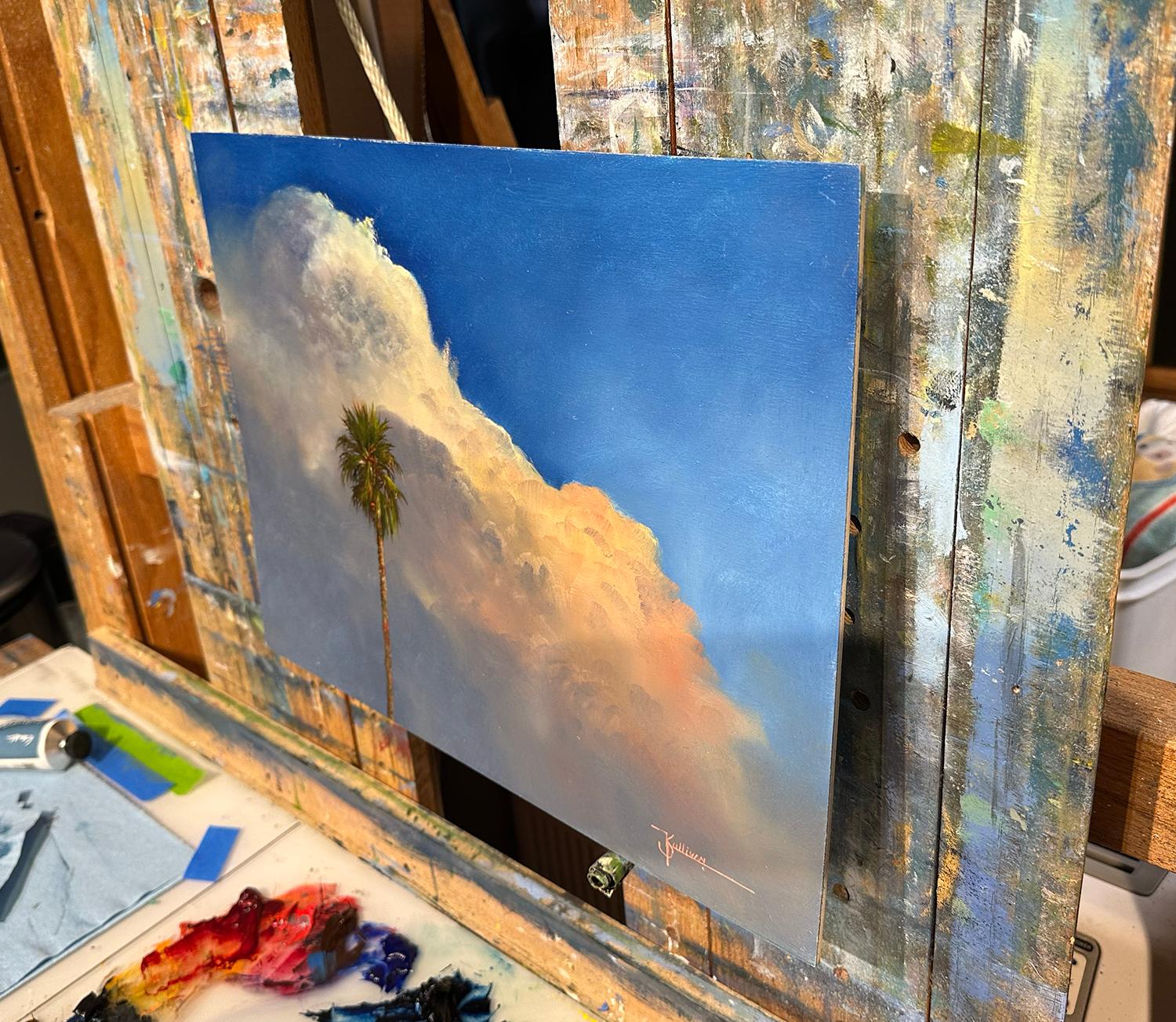 Tall Palm, Oil Painting - Realist Art by Kent Sullivan