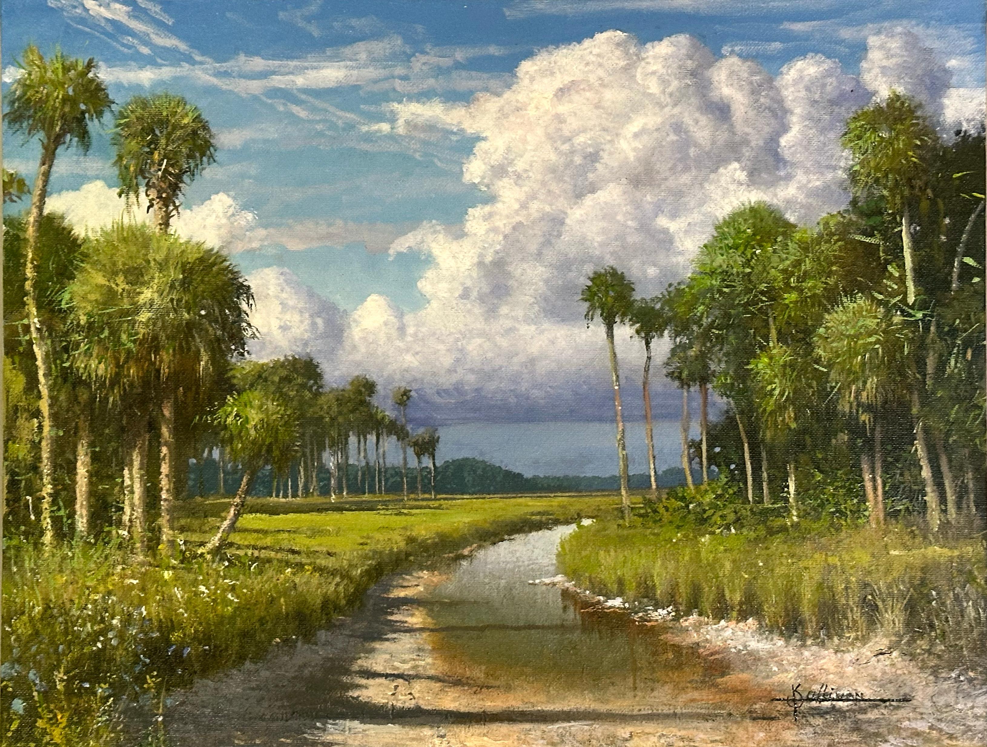 Kent Sullivan Landscape Painting – Wikiva-Becken, Ölgemälde