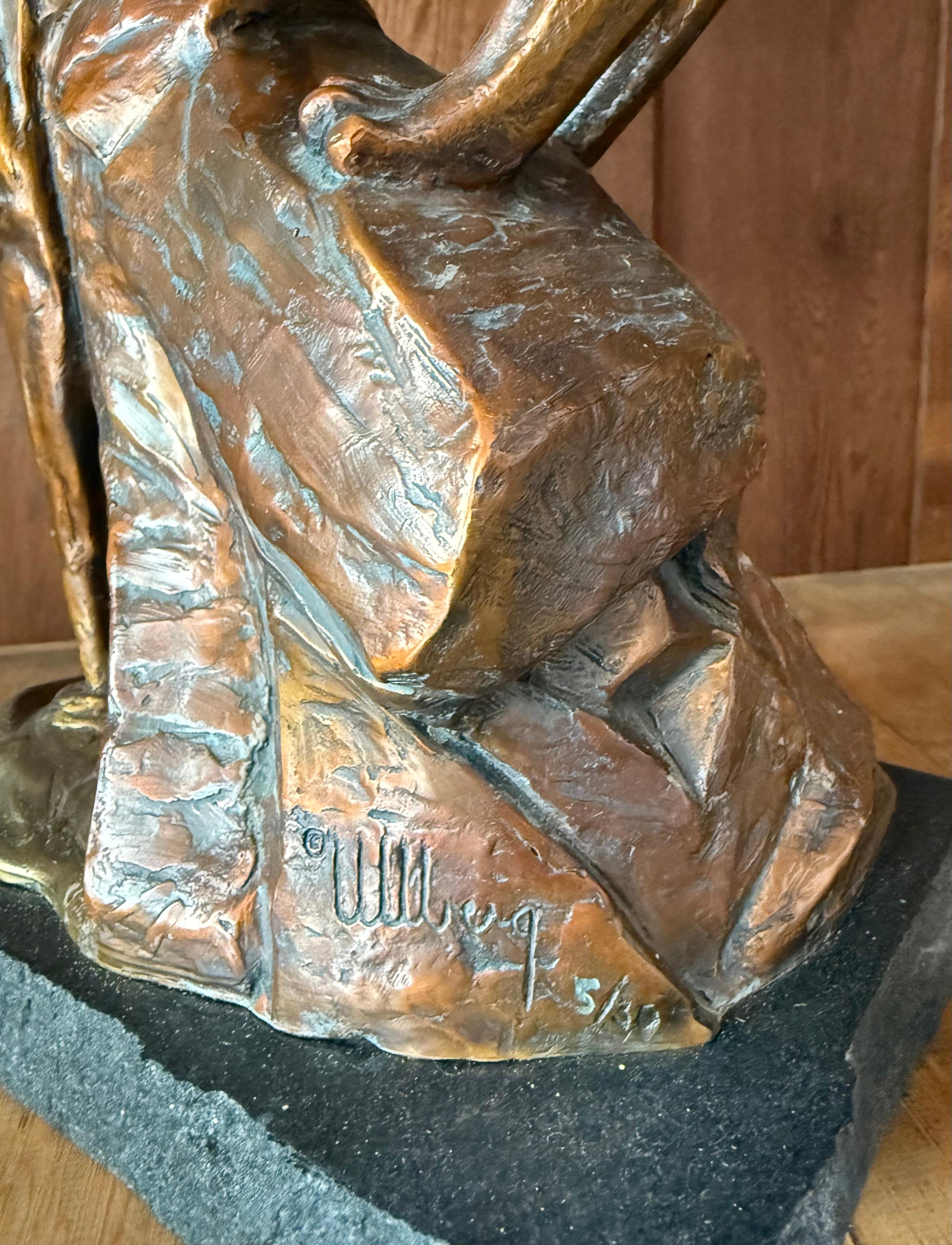 By The River - Gold Figurative Sculpture by Kent Ullberg