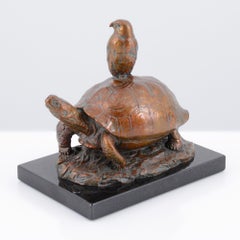 Sculpture de Kent Ullberg, tortue et Hawk