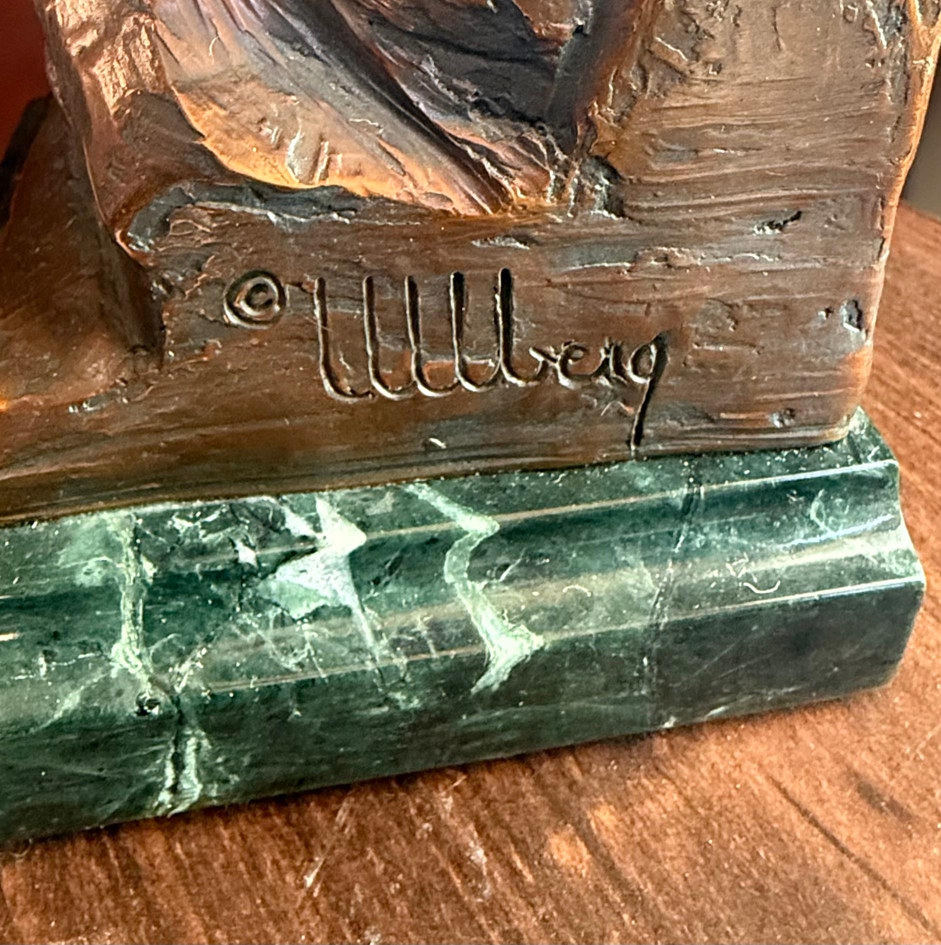 Mountain Lords Bookends - Gold Figurative Sculpture by Kent Ullberg