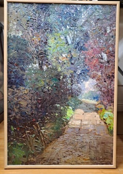 Kent R Wallis (1945-Active) "A Wooded Lane" Oil Paint on Canvas
