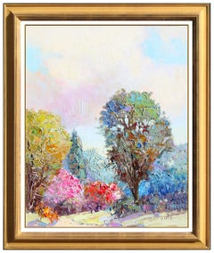 Kent R Wallis Original Painting Oil On Canvas Signed Flower Landscape Framed Art