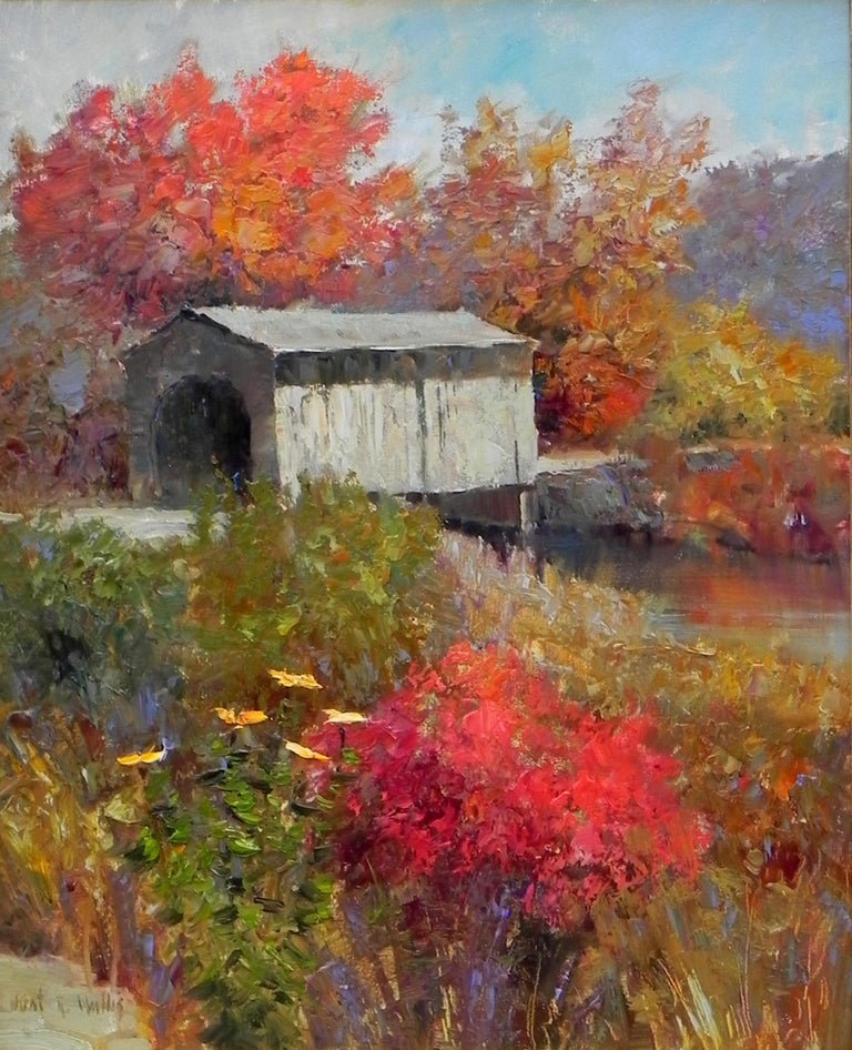 Kent Wallis "Quaint Hyde Bridge", Kent Wallis, Oil on Canvas, 30x24