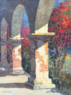 Untitled, Brick Pillars and Lush Garden