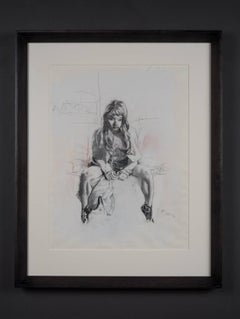 "Stare At Me" Mixed Media Drawing