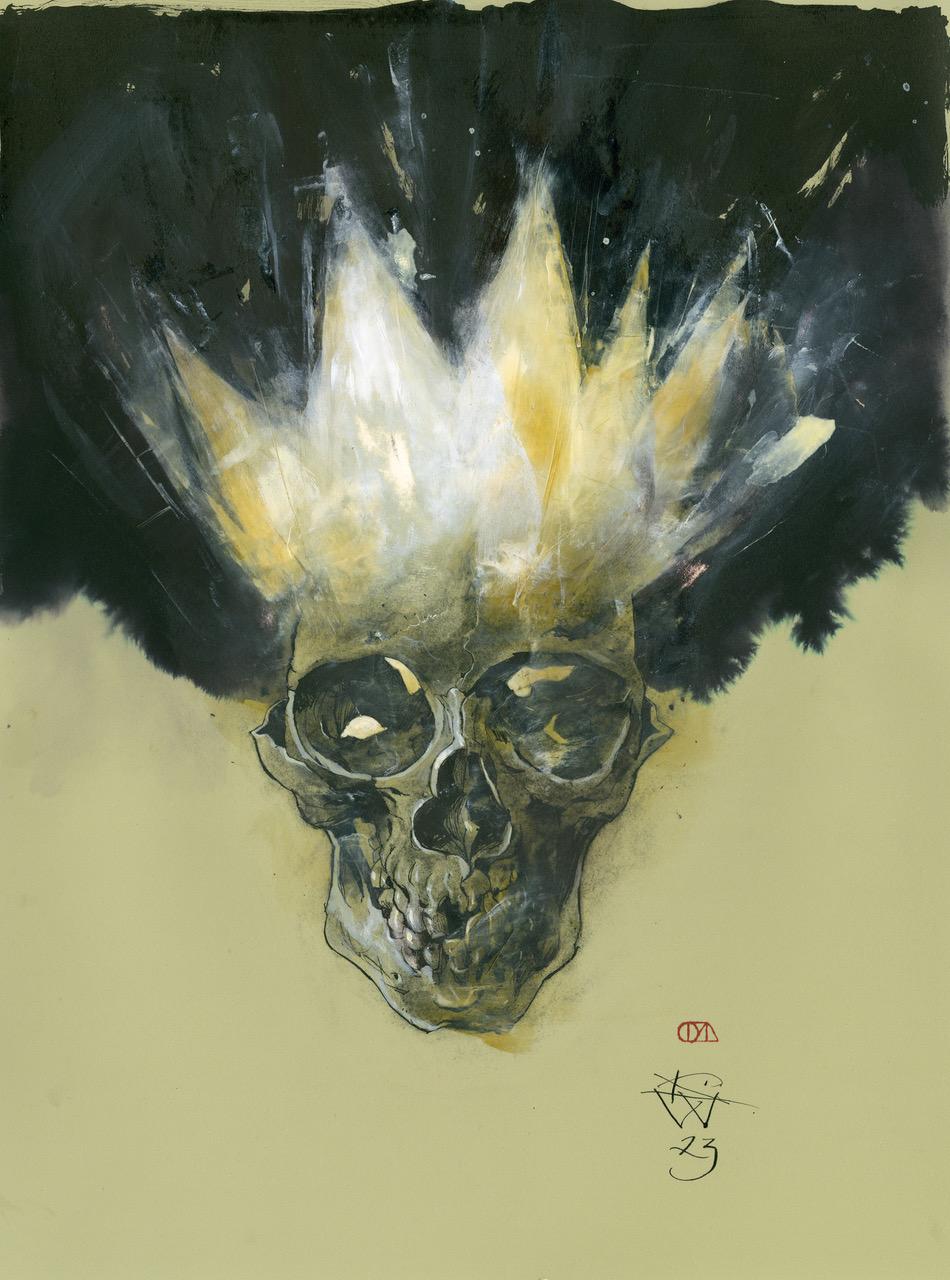 Skull King XIII - Mixed Media Art by Kent Williams
