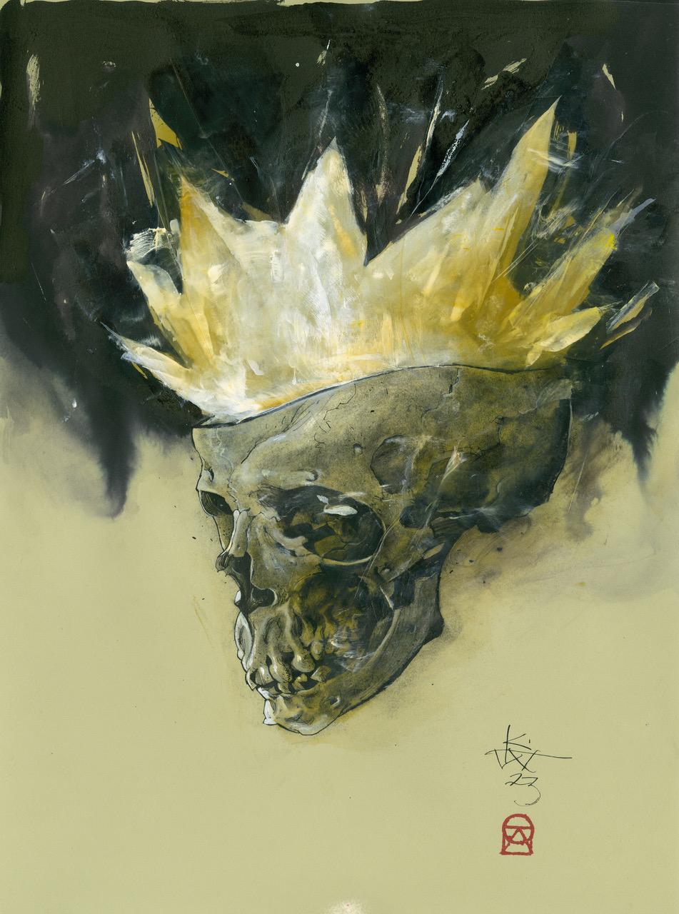 Skull King XIV - Mixed Media Art by Kent Williams