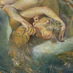 "Entanglement" Mixed media painting w/earth and plant matter.