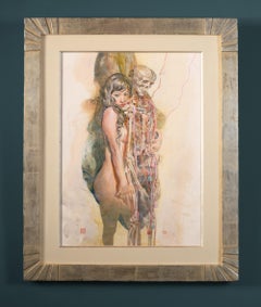 "Omnia Sceletus" mixed media painting by Kent Williams