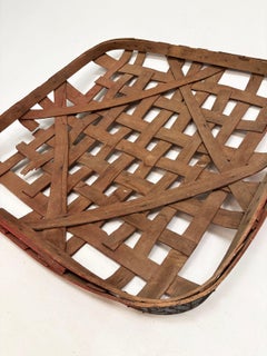 Kentucky Burley Tobacco Basket with Original Red Rim, Horse Cave, c. 1880-1910