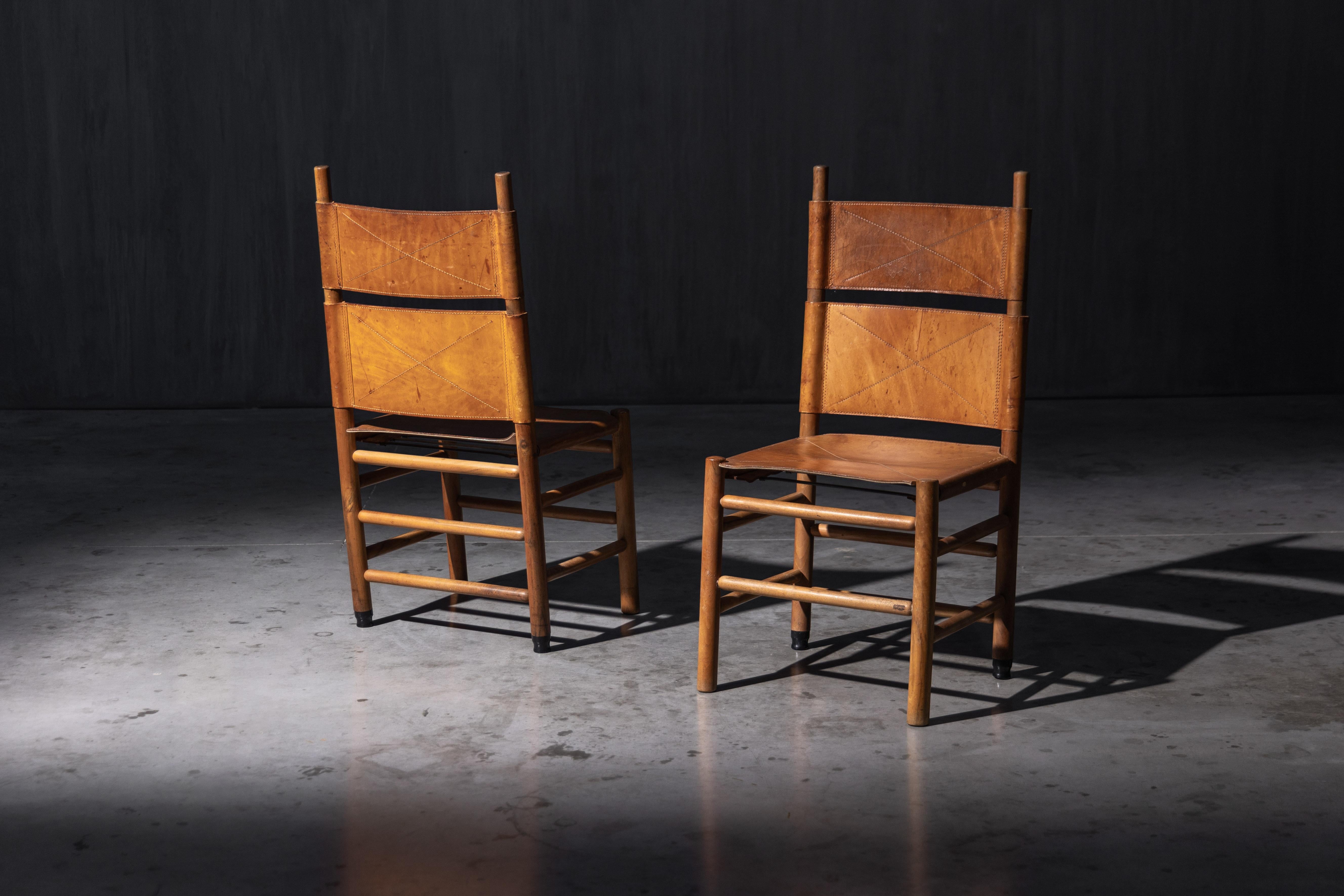 Late 20th Century Kentucky Chairs by Carlo Scarpa for Bernini, Italy, 1980s For Sale