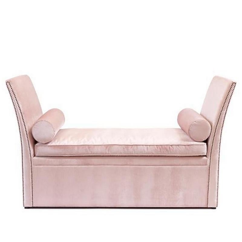 Hand-Crafted Kentucky Sofa with Grey or Pink or Green Soft Velvet Fabric