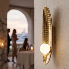 Kenu Sculptural Wall Lamp in Polished Brass, Organic Modern Design