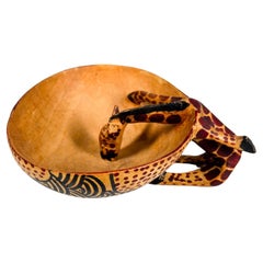 Kenya Hand Carved Giraffe Art Decorative Maple Wood Bowl Catch All