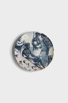 Kenya, Six Contemporary Porcelain Dessert Plates with Decorative Design