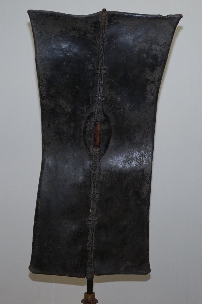 Kenyan African Turkana Leather and Iron Fighting Shield Regency