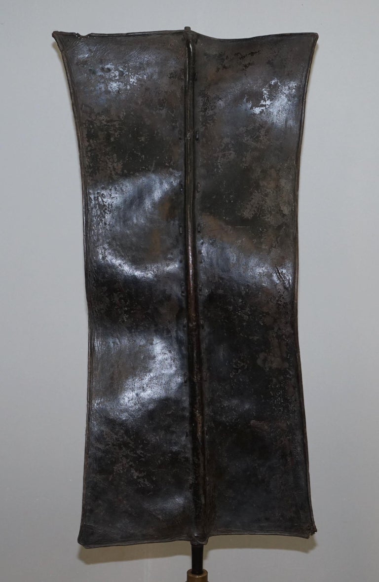 Kenyan African Turkana Leather and Iron Fighting Shield Regency