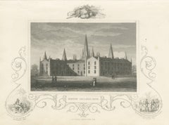 Kenyon College, Gambier, Ohio, with Fort Stephenson 1813 Vignette, circa 1850