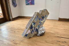BLUEPRINT - Painted Geometric Sculpture of Urban References 