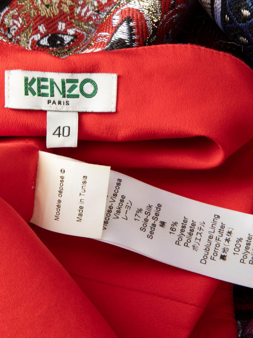 Kenzo - Robe à bretelles croisées à motif abstrait, taille L en vente 4