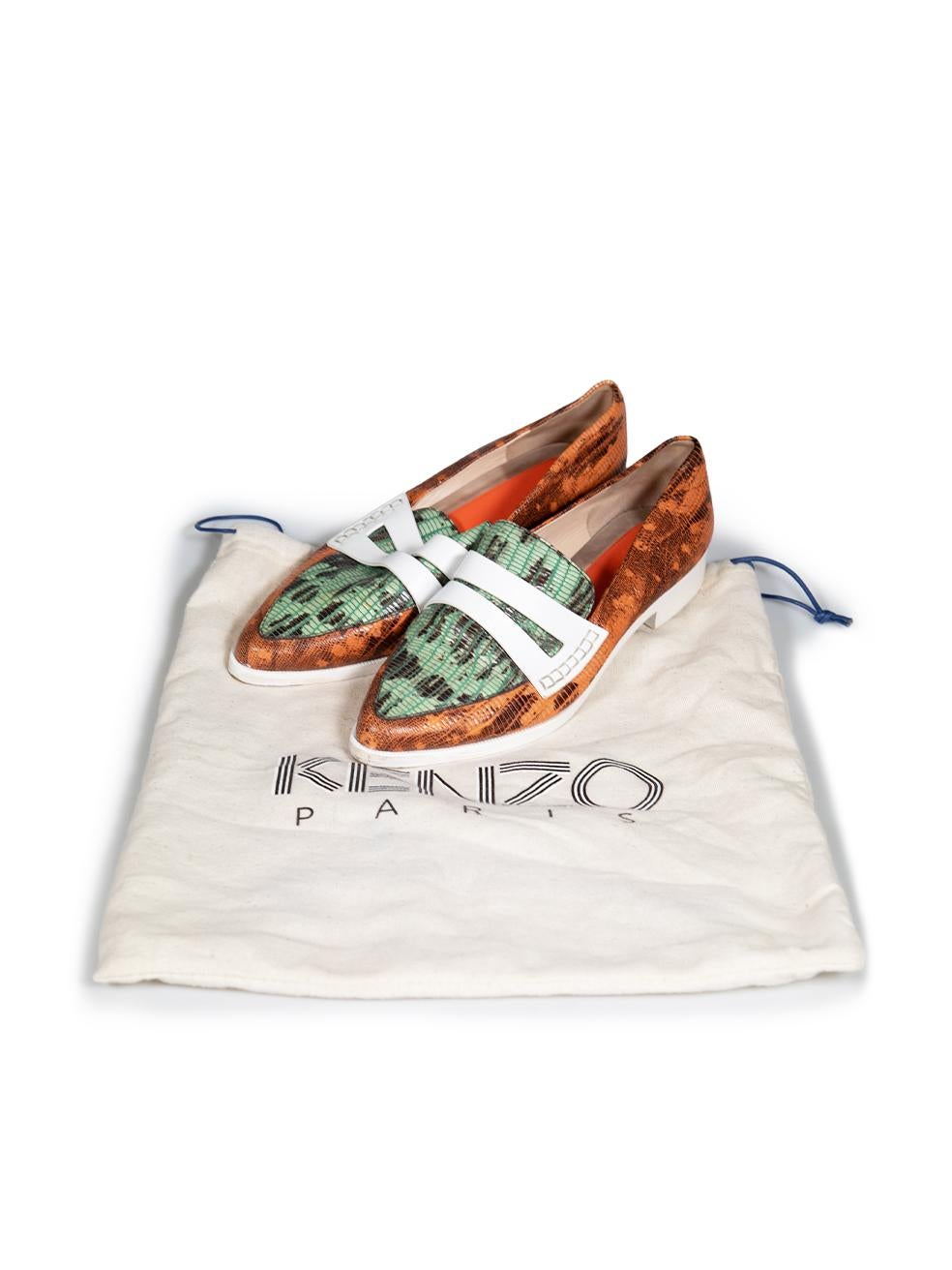 Kenzo Animal Print Slip On Point Toe Loafers mit Tiermuster Größe IT 38 im Angebot 1