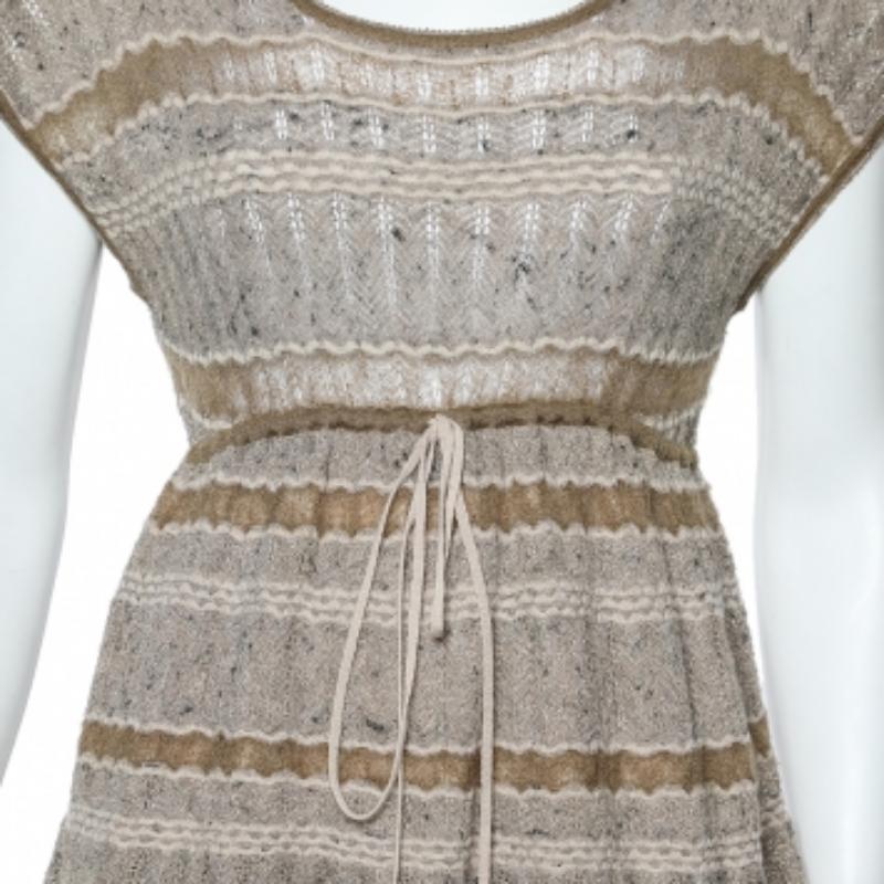 Kenzo - Mini robe à volants en laine et mohair - Beige S Bon état - En vente à Dubai, Al Qouz 2