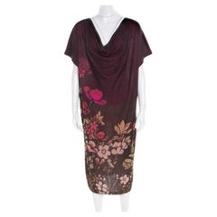 Used Kenzo Bicolor Floral Jacquard Knit Oversized Shift Dress L