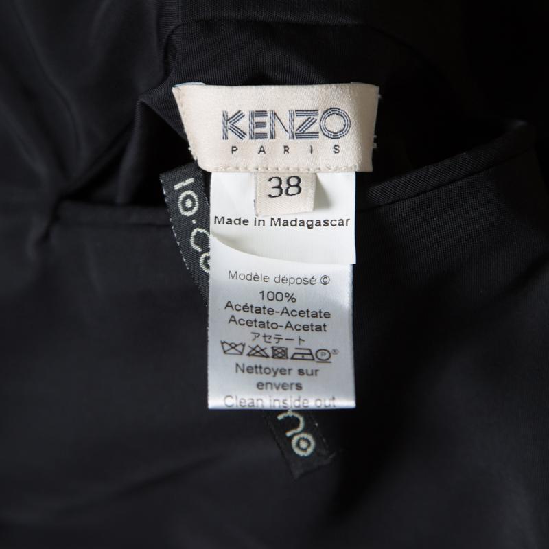 Kenzo Black and Gold Paper Bag Waist Wide Leg Reversible Pants M 1