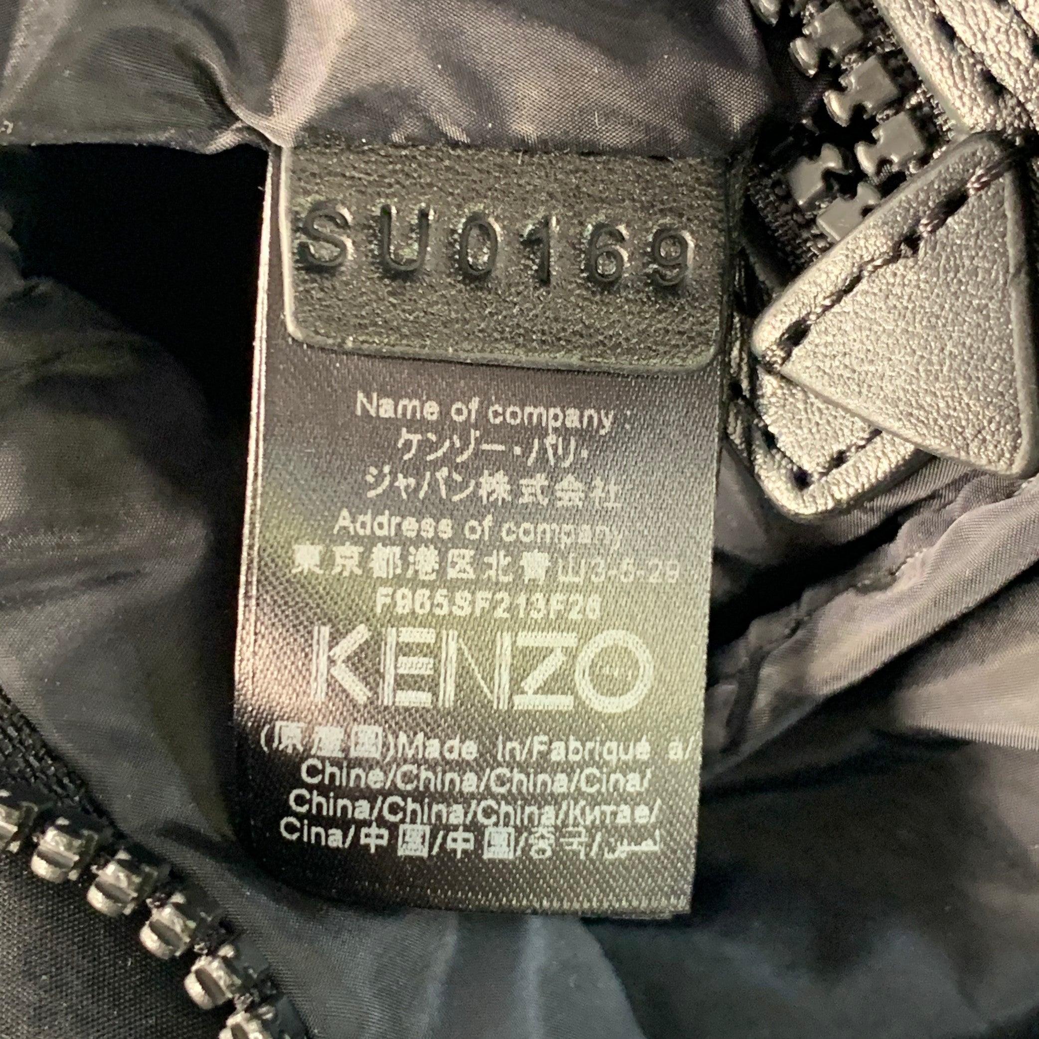 KENZO Negro Azul Logo Bordado Mochila Nylon Bolsa en venta 4