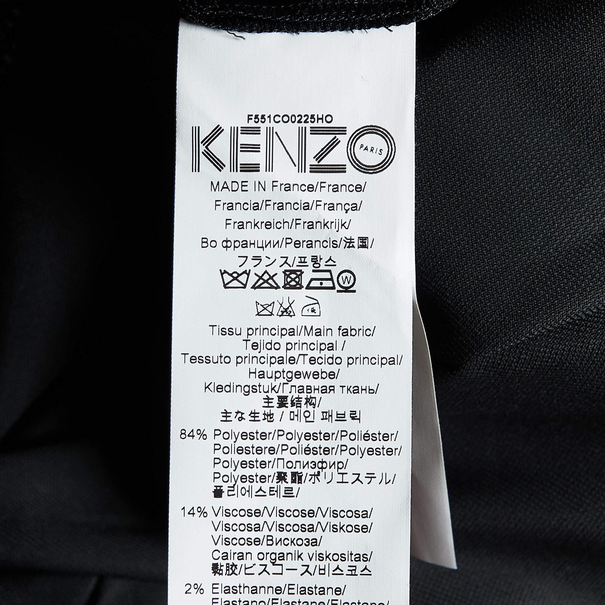 Kenzo Black Crepe V Neck Sleeveless Jumpsuit M For Sale 1
