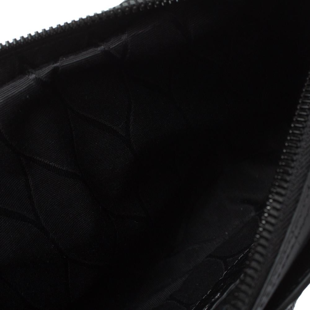 Kenzo Black Croc Embossed Leather Hiker Crossbody Bag 4