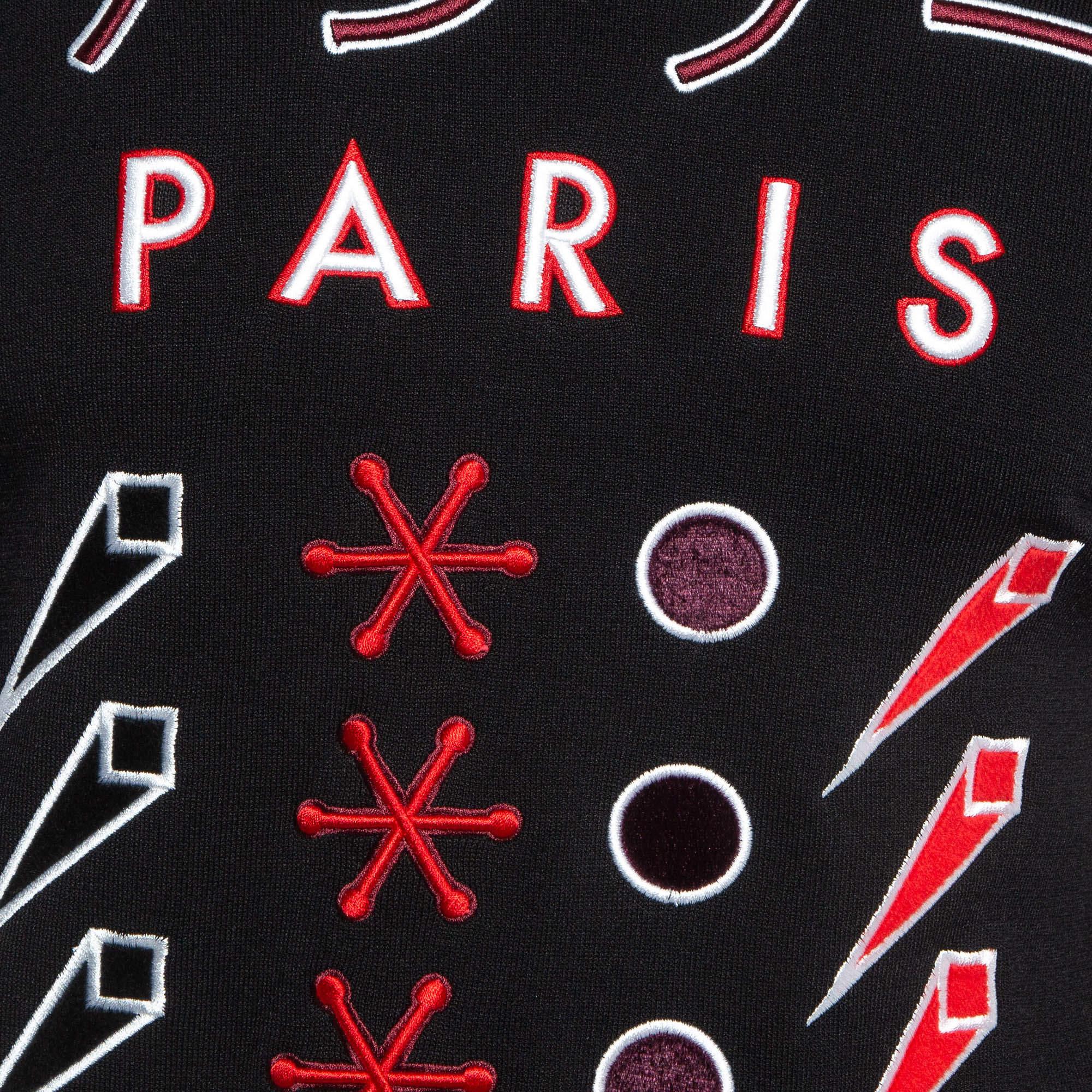Kenzo Black Embroidered Knit Crew Neck Sweatshirt XS In Excellent Condition For Sale In Dubai, Al Qouz 2