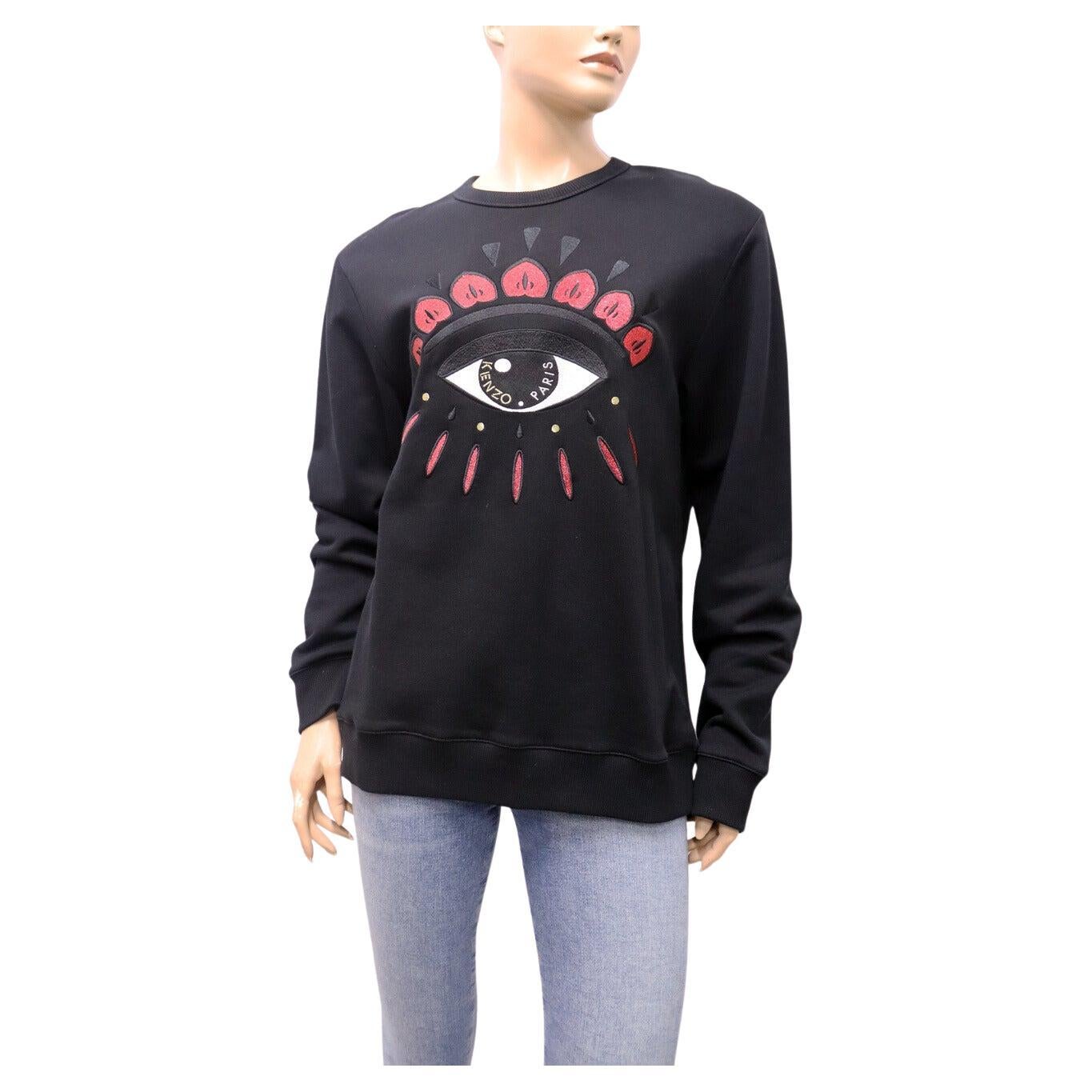 Kenzo Black Eye Motif Sweatshirt Size Medium For Sale