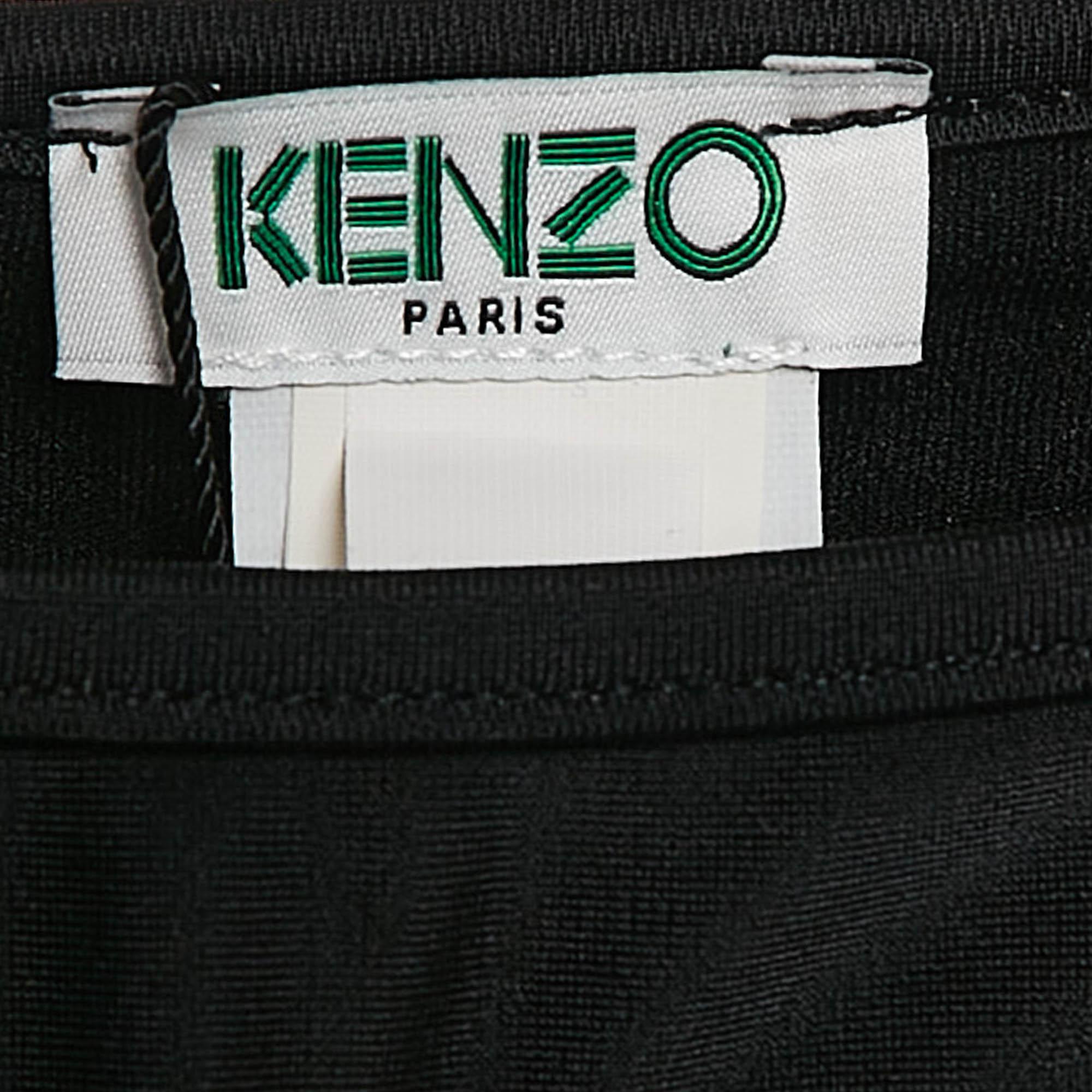 Conjunto de bikini triangular Kenzo negro con estampado de ojos XS 1